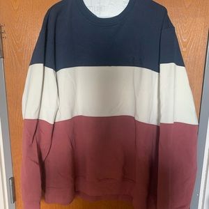 LL Bean Tri color fleece lined crew neck